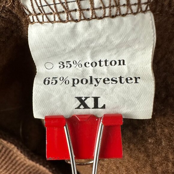 Sweatshirt Womens XLNew York USA Smiley Face Brown Cotton Blend Rib Hem Cuffs - Picture 5 of 9